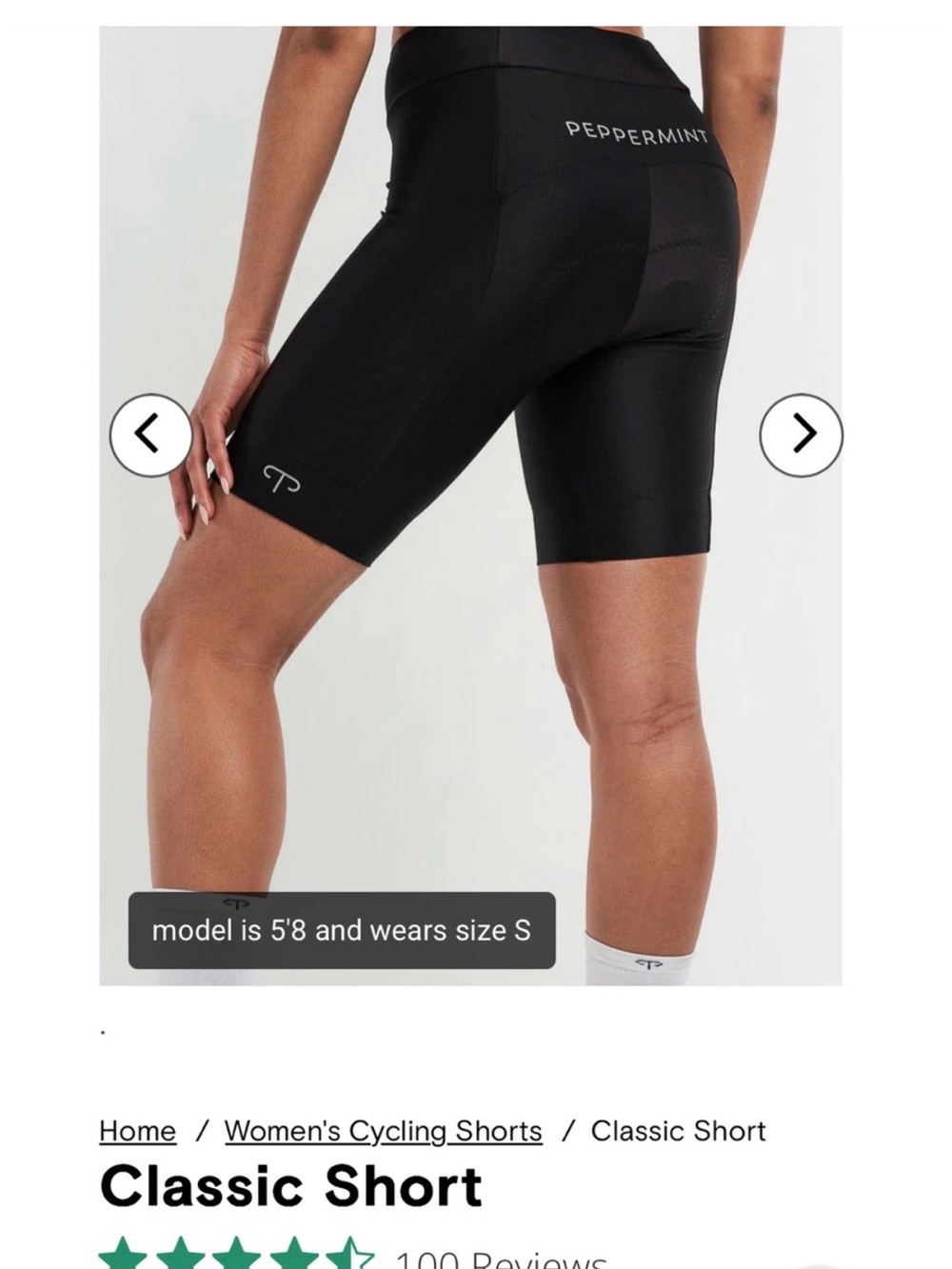 Peppermint Black Women's Bike/cycling Shorts kit with Logo L